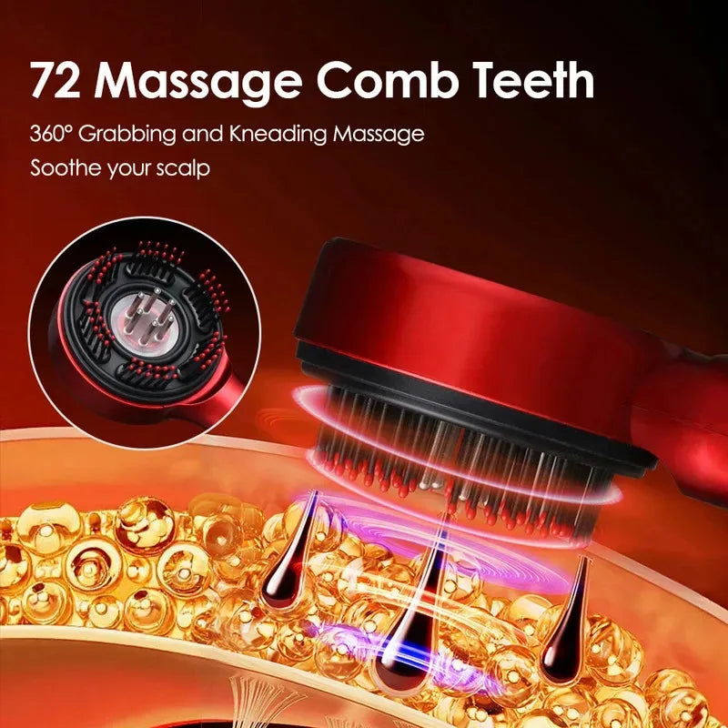 Electric Red Light Scalp Massage Comb Hair Growth Brush with Vibration Therapy Oil Applicator for Anti Hair Loss and Scalp Care