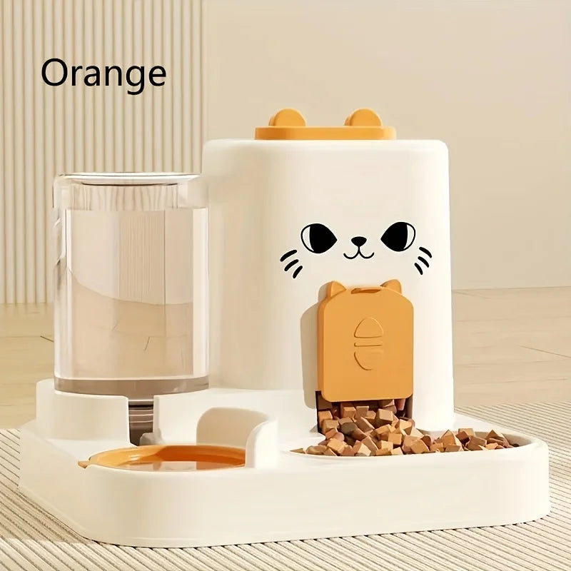 2-in-1 Pet Feeding Bowl with Automatic Water Dispenser – For Cats & Dogs