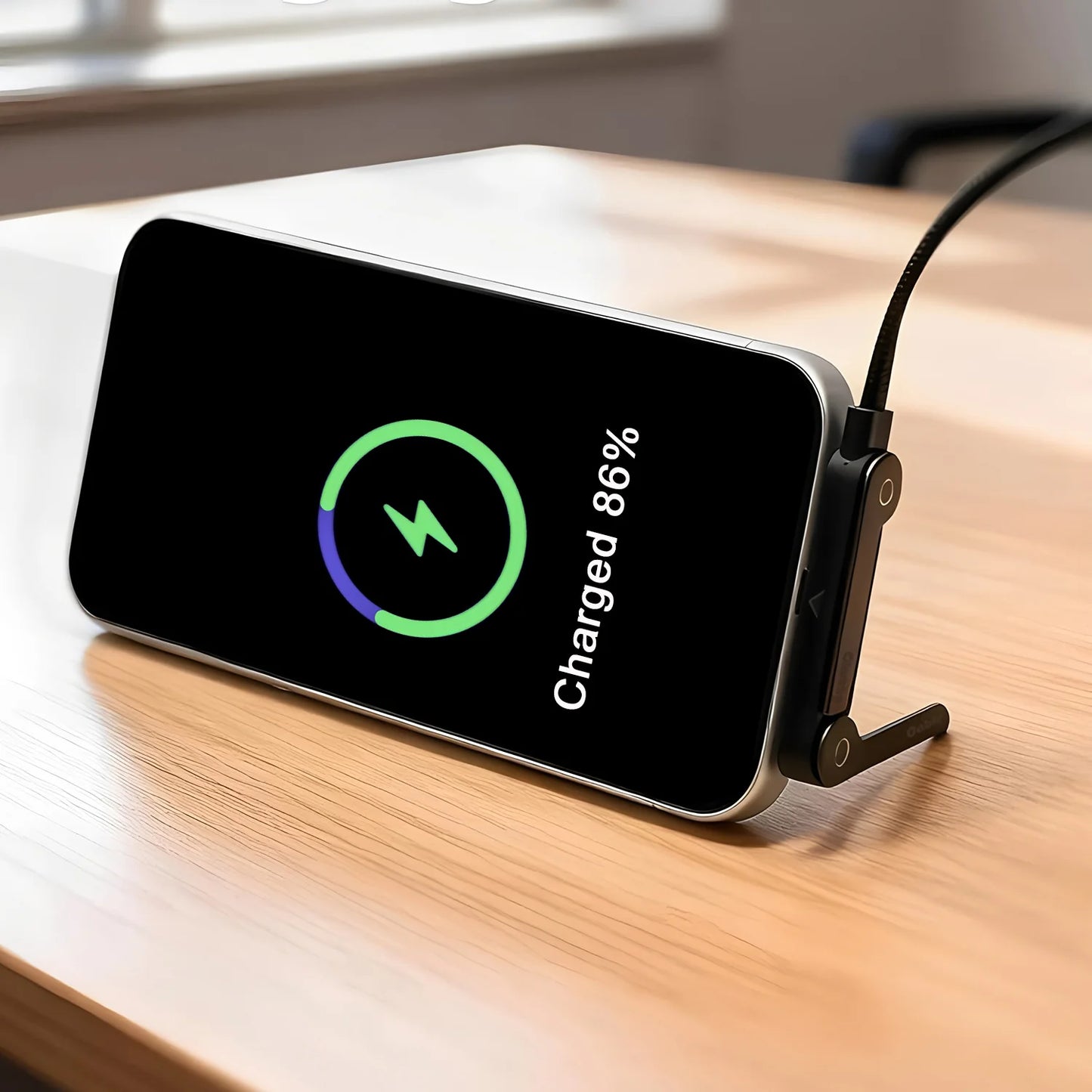 2-in-1 Type-C Fast Charging Cable with Foldable Phone Holder – 240W PD