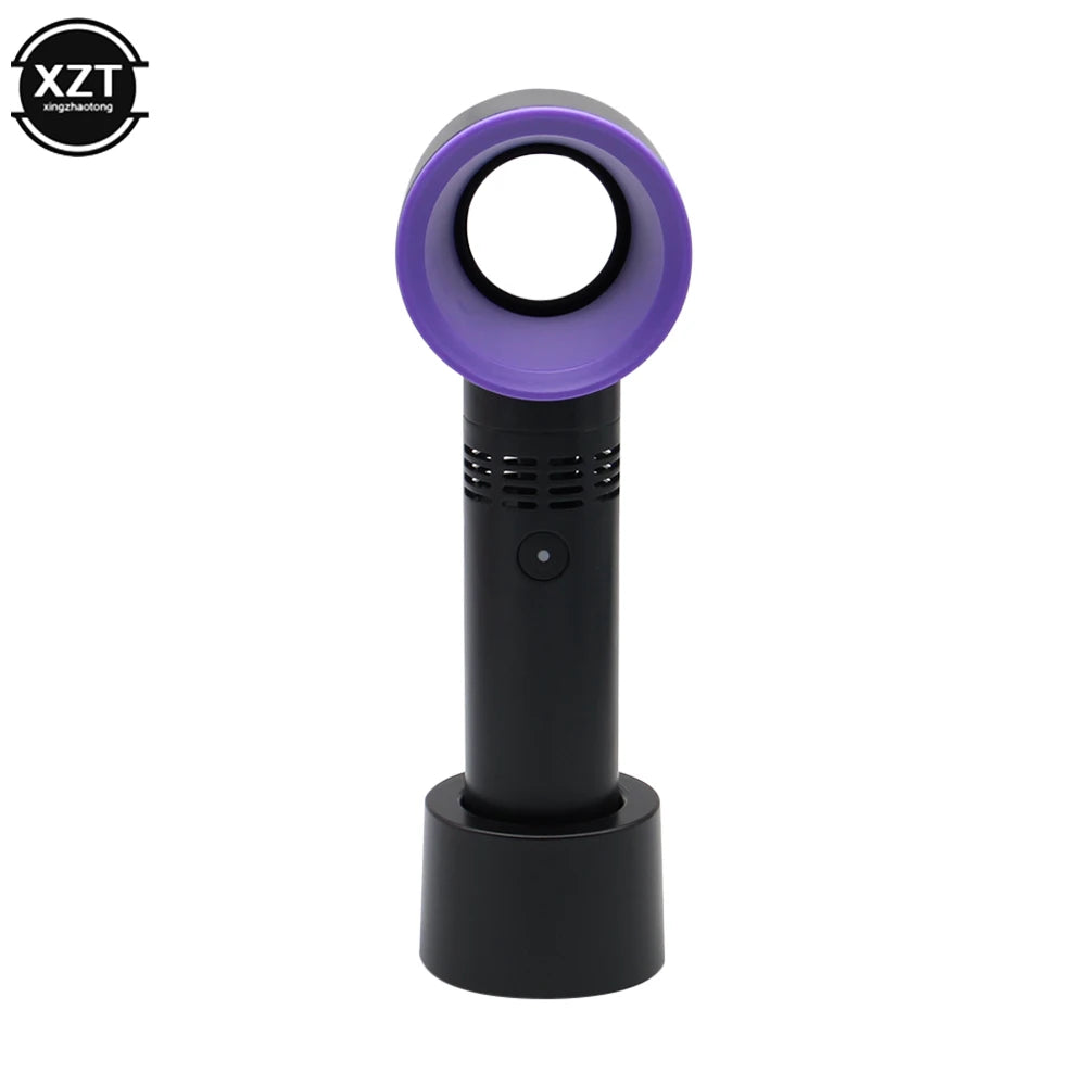 Portable USB Rechargeable Bladeless Mini Fan – Ultra-Quiet Handheld Cooler