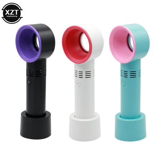 Portable USB Rechargeable Bladeless Mini Fan – Ultra-Quiet Handheld Cooler