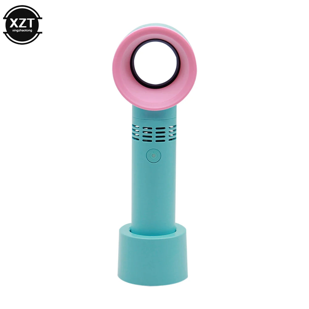 Portable USB Rechargeable Bladeless Mini Fan – Ultra-Quiet Handheld Cooler