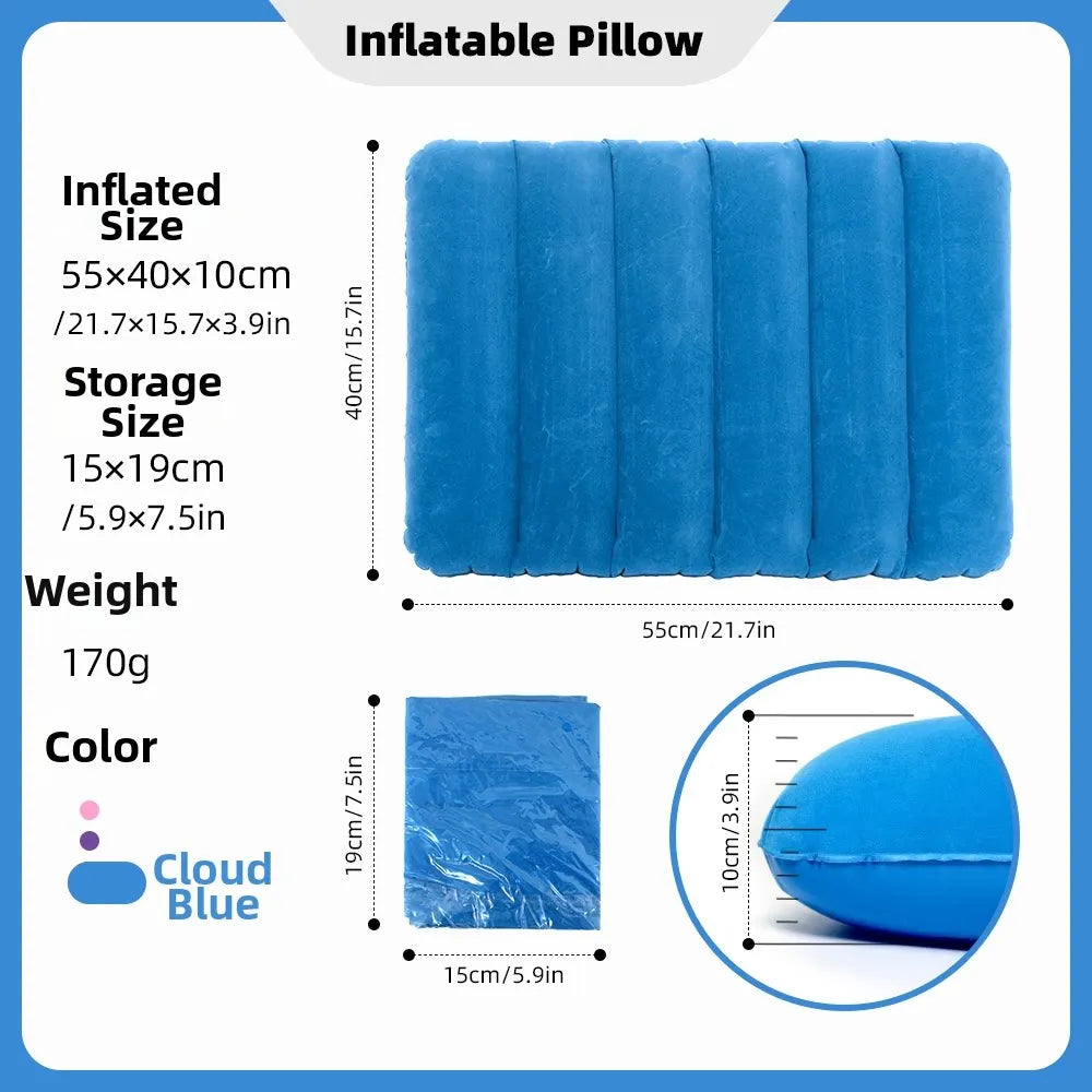 Inflatable Triangular Travel Pillow – Neck, Back & Leg Support Cushion