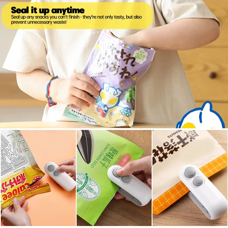 2-in-1 Rechargeable Mini Bag Sealer with Cutter & Magnet