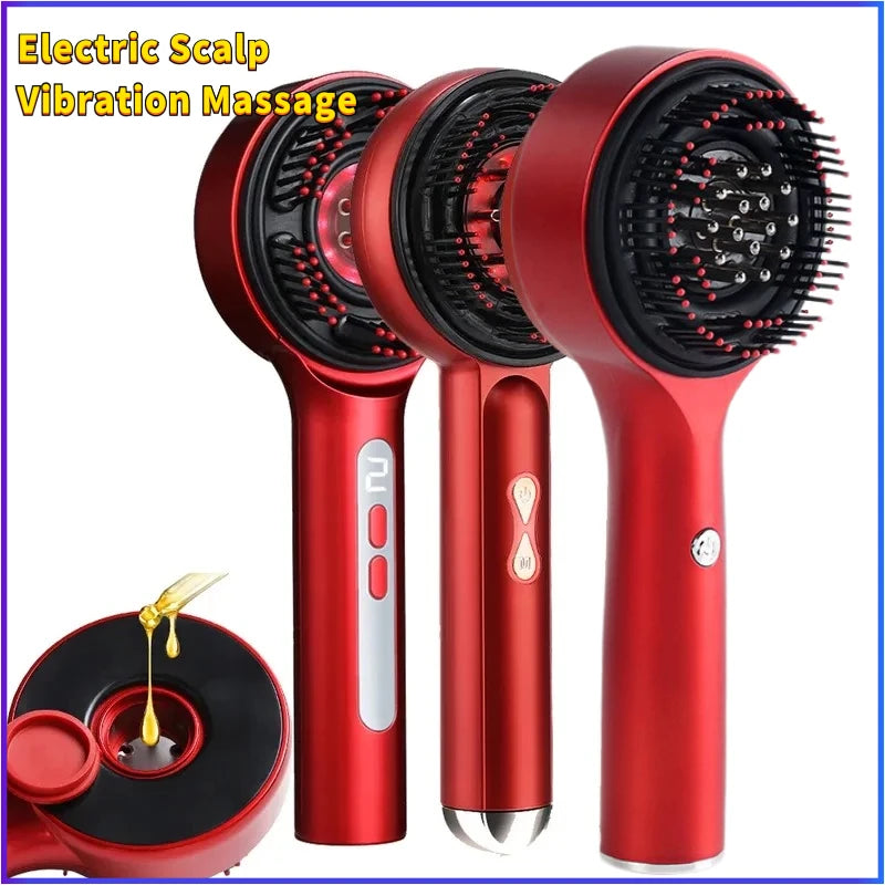 Electric Red Light Scalp Massage Comb Hair Growth Brush with Vibration Therapy Oil Applicator for Anti Hair Loss and Scalp Care