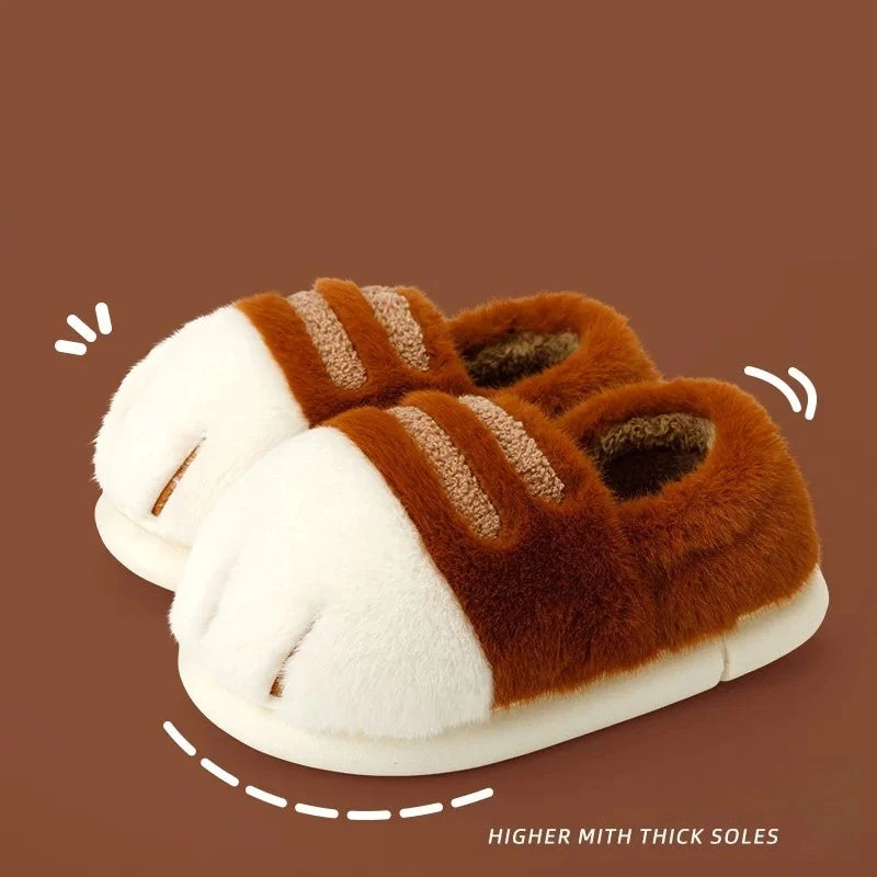 Warm Plush Cat Slippers for Indoor & Outdoor