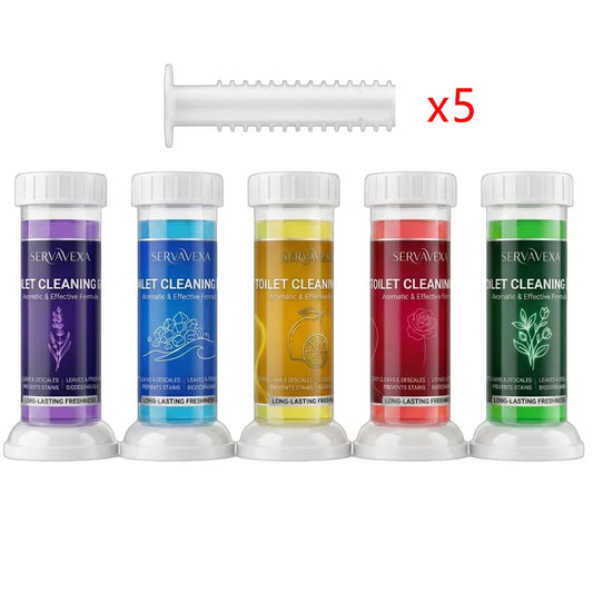 5Pcs Toilet Cleaning Gel Kit – Aromatic Deodorizer & Stain Remover