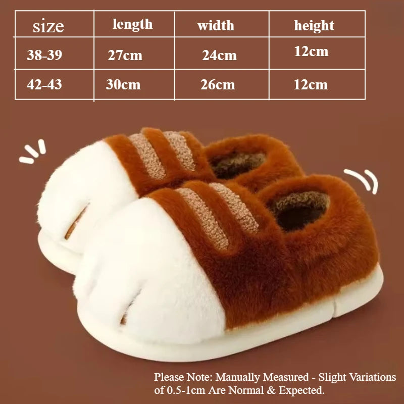 Warm Plush Cat Slippers for Indoor & Outdoor
