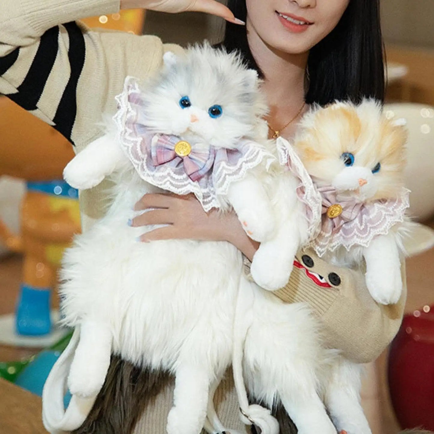 Cute Cat Plush Backpack – Soft Lightweight Stuffed Animal Bag for Kids & Girls