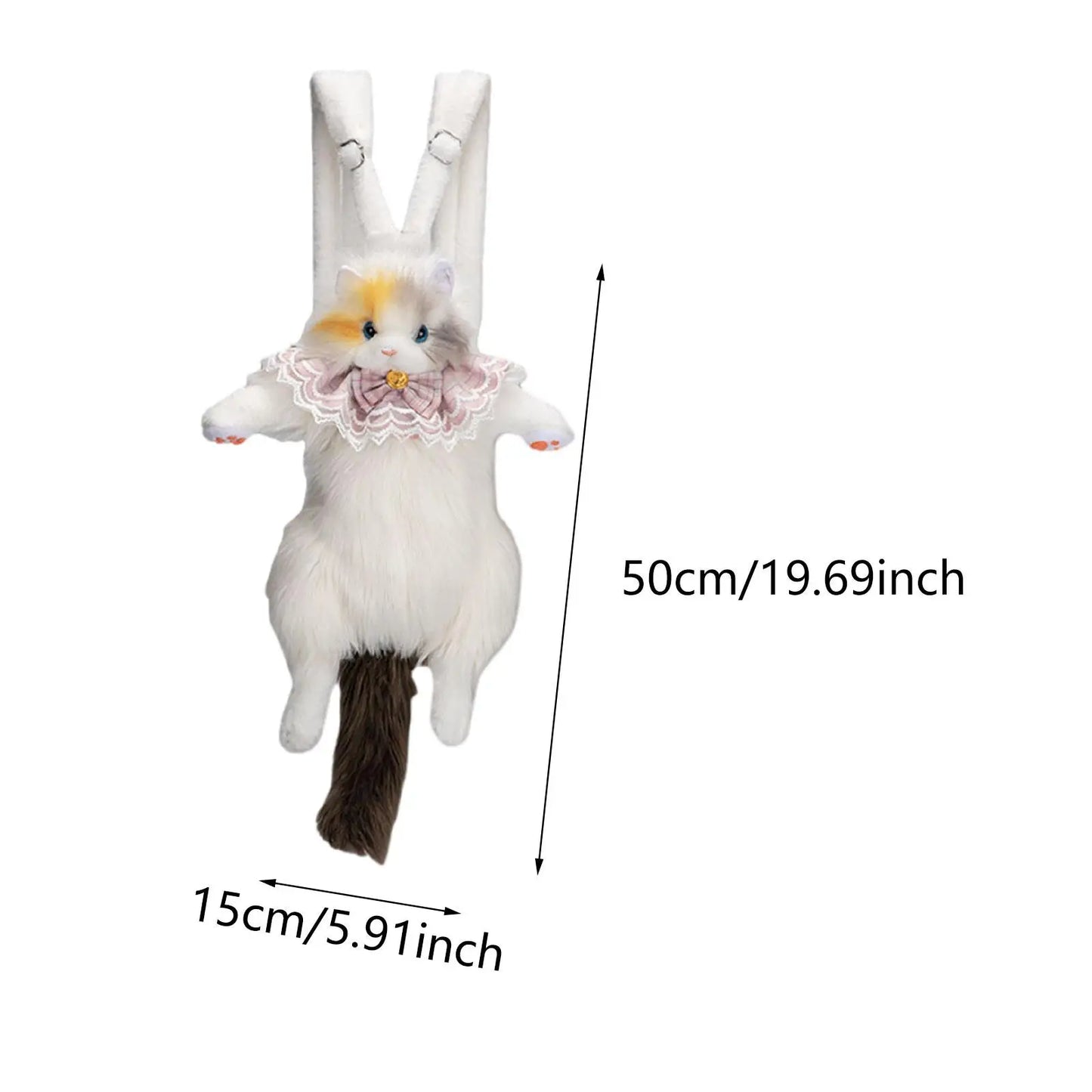 Cute Cat Plush Backpack – Soft Lightweight Stuffed Animal Bag for Kids & Girls