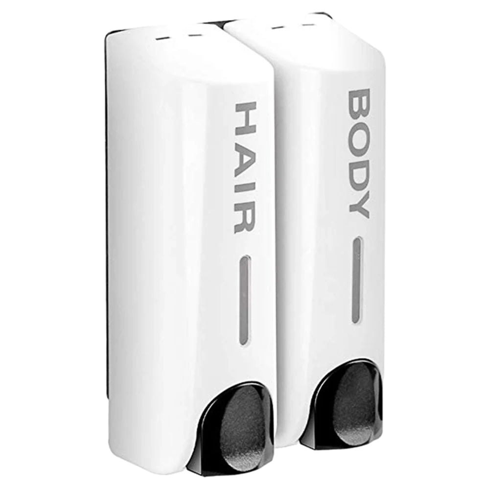 350ml Wall-Mounted Shampoo & Soap Dispenser with Clear Window