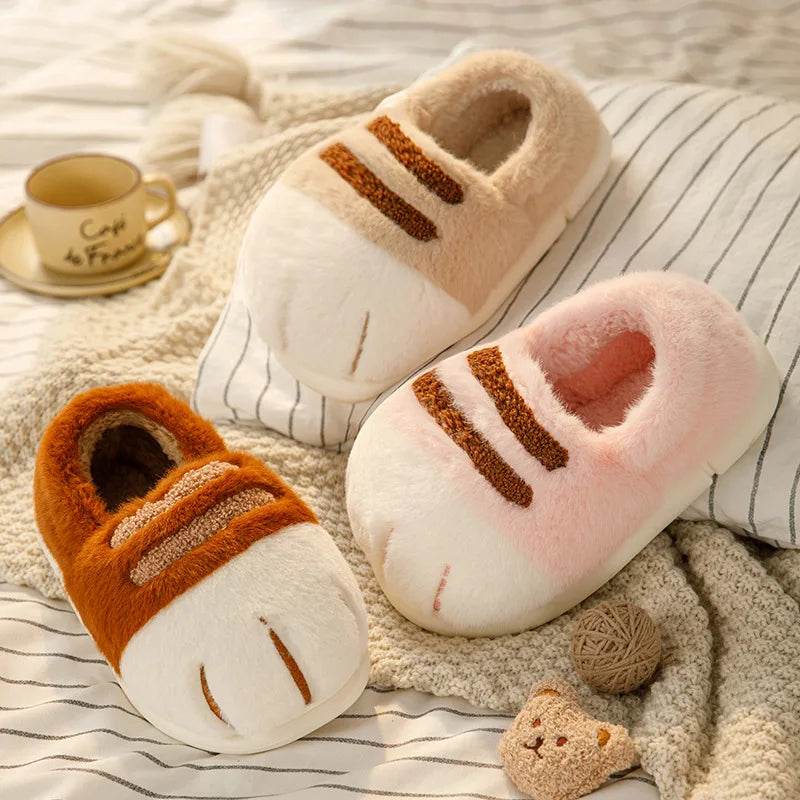 Warm Plush Cat Slippers for Indoor & Outdoor