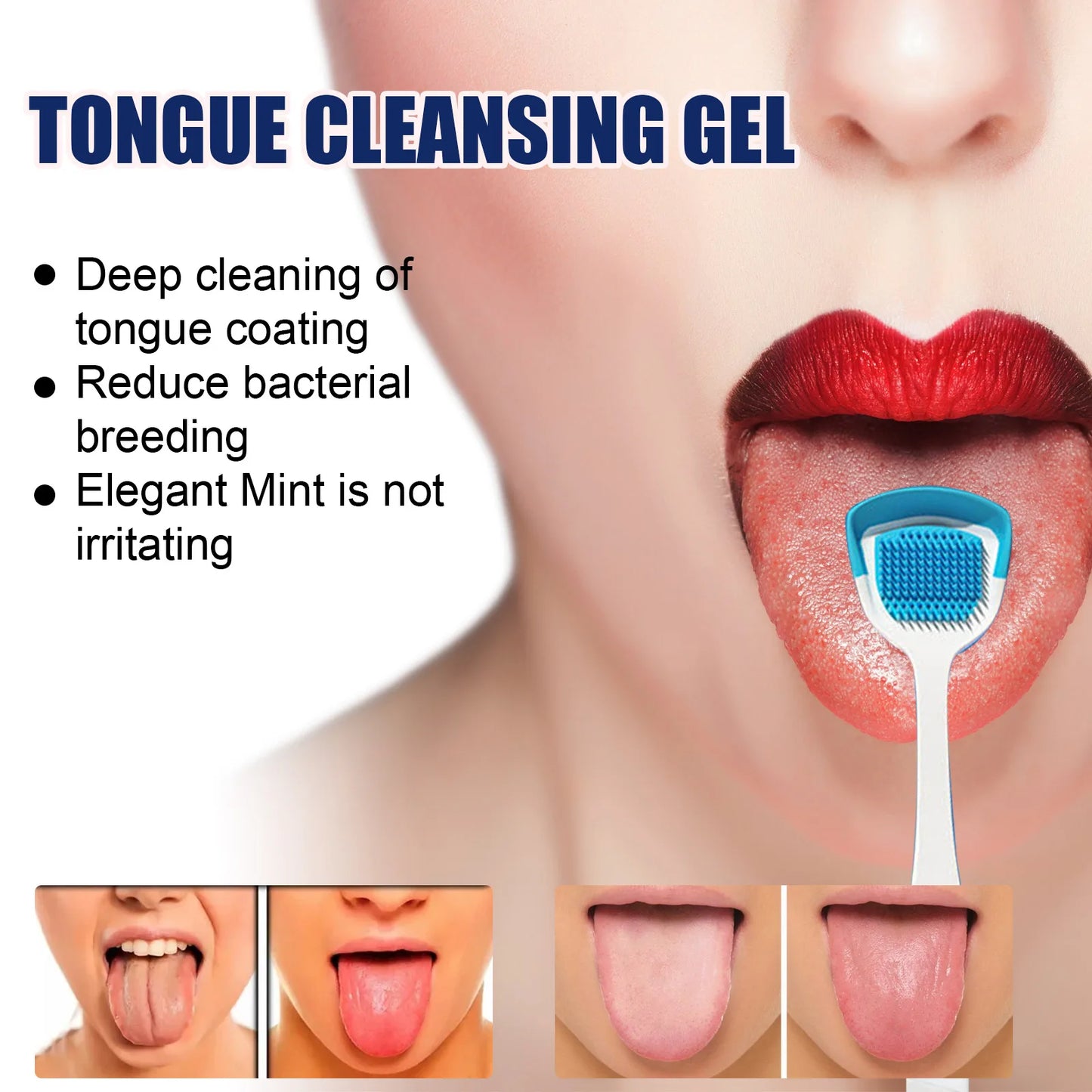 Tongue Cleaning Gel with Brush – Fresh Breath Oral Care Kit