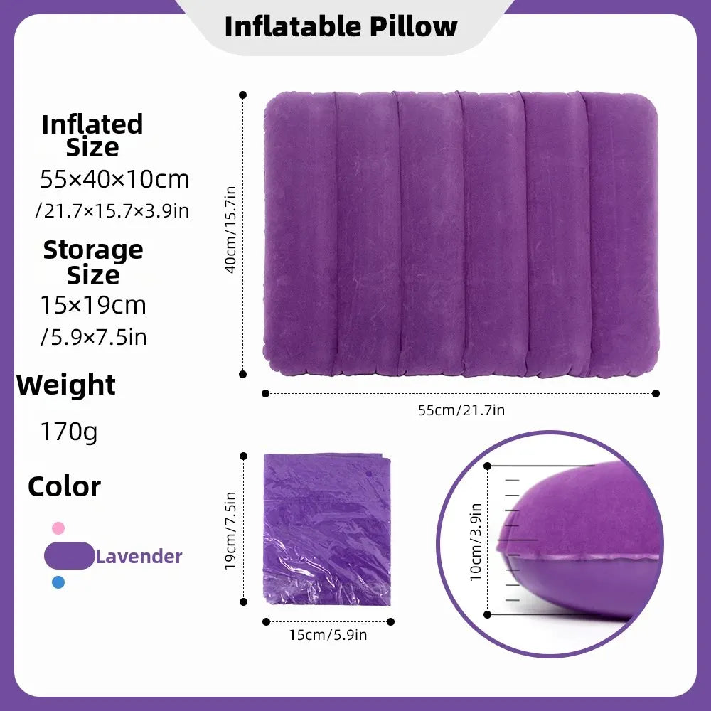 Inflatable Triangular Travel Pillow – Neck, Back & Leg Support Cushion