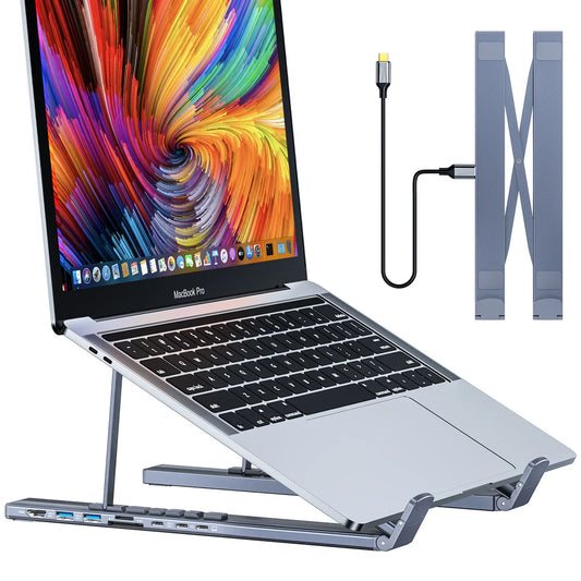 Universal Laptop Stand With USB Type-C HUB Laptop Holder Bracket HDMI SD TF Memory Card For MacBook For IPad Pro For Lenovo