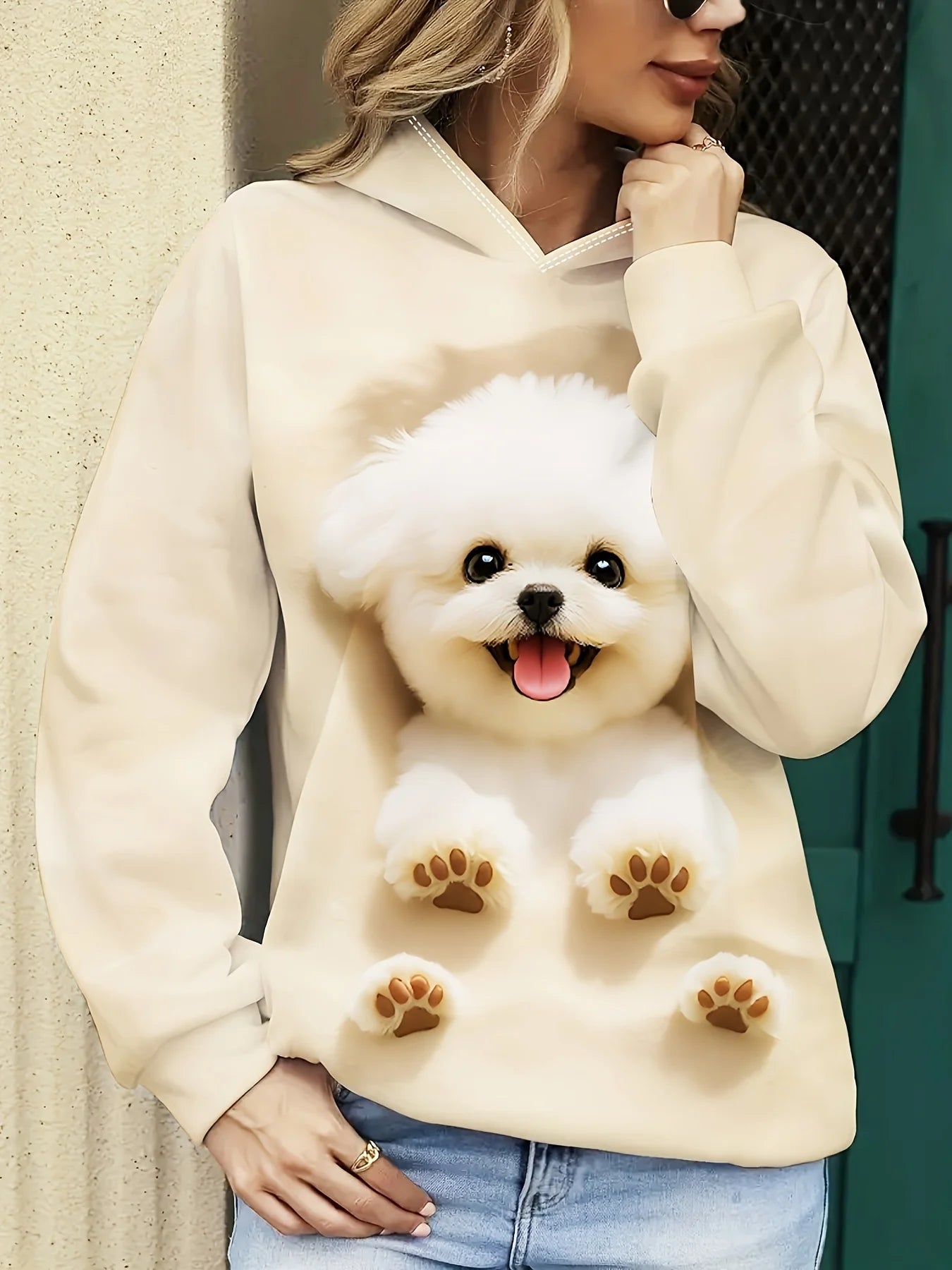 Cute 3D Cat Print Oversized Hoodie – Unisex Casual Sweatshirt
