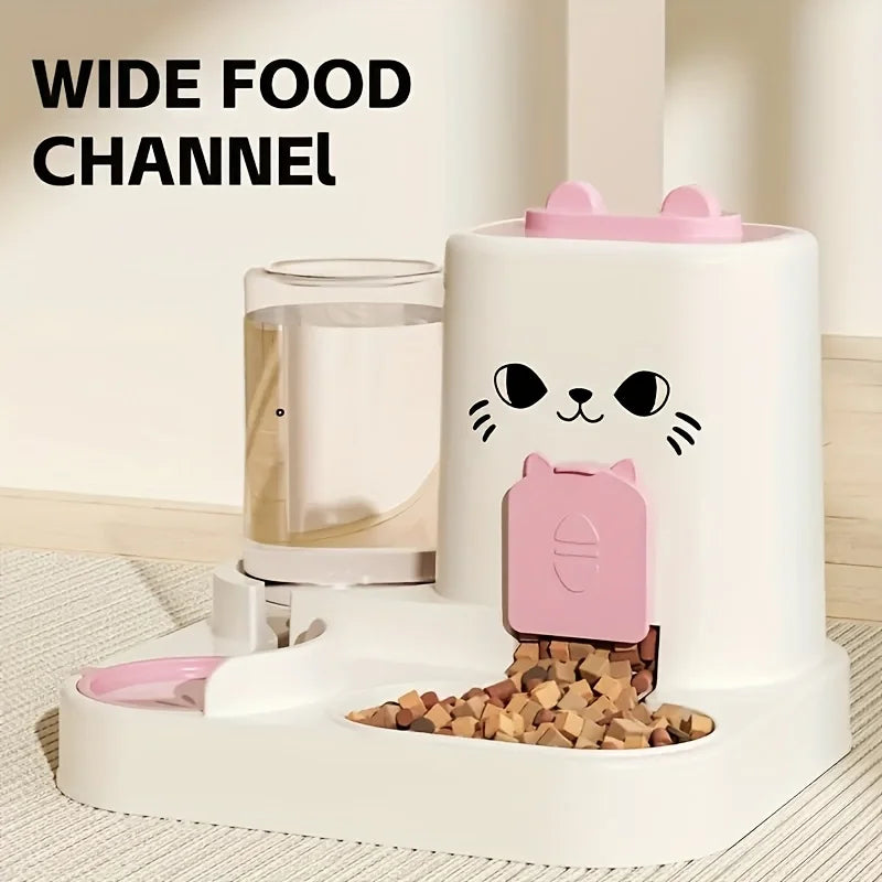 2-in-1 Pet Feeding Bowl with Automatic Water Dispenser – For Cats & Dogs