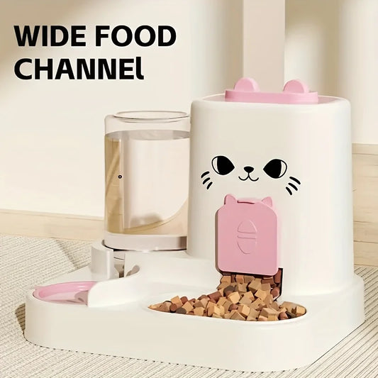 2-in-1 Pet Feeding Bowl with Automatic Water Dispenser – For Cats & Dogs