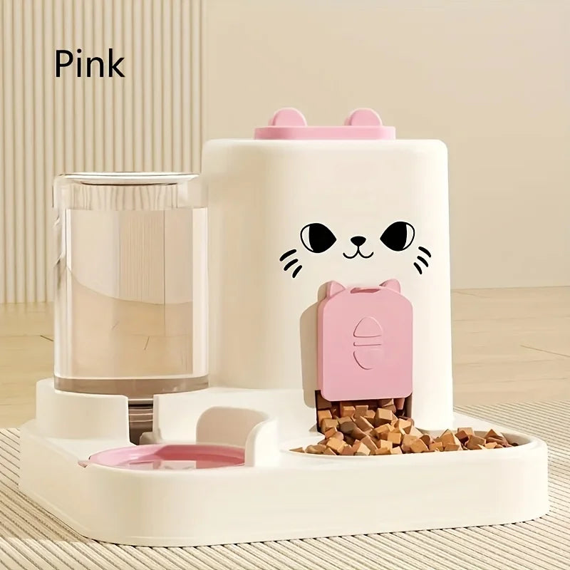 2-in-1 Pet Feeding Bowl with Automatic Water Dispenser – For Cats & Dogs