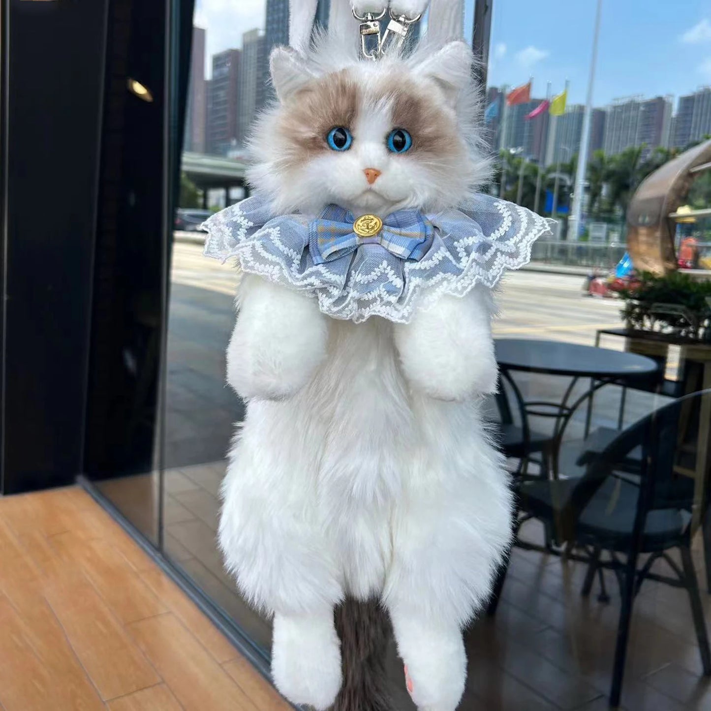 Cute Cat Plush Backpack – Soft Lightweight Stuffed Animal Bag for Kids & Girls