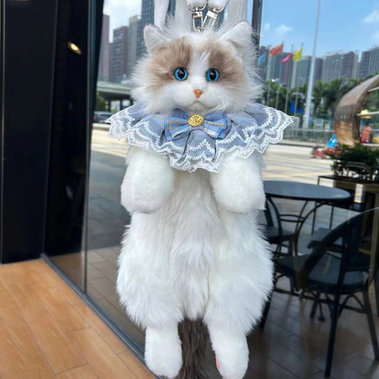 Cute Cat Plush Backpack – Soft Lightweight Stuffed Animal Bag for Kids & Girls