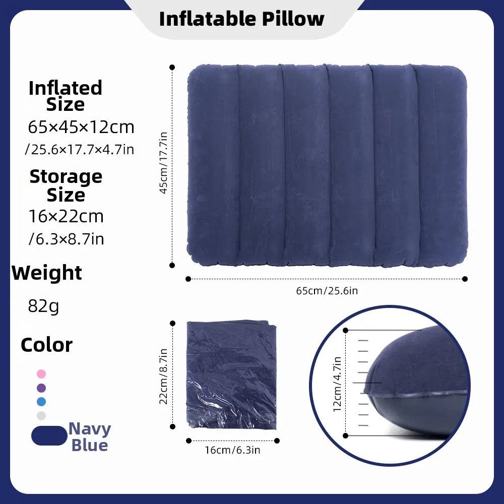 Inflatable Triangular Travel Pillow – Neck, Back & Leg Support Cushion