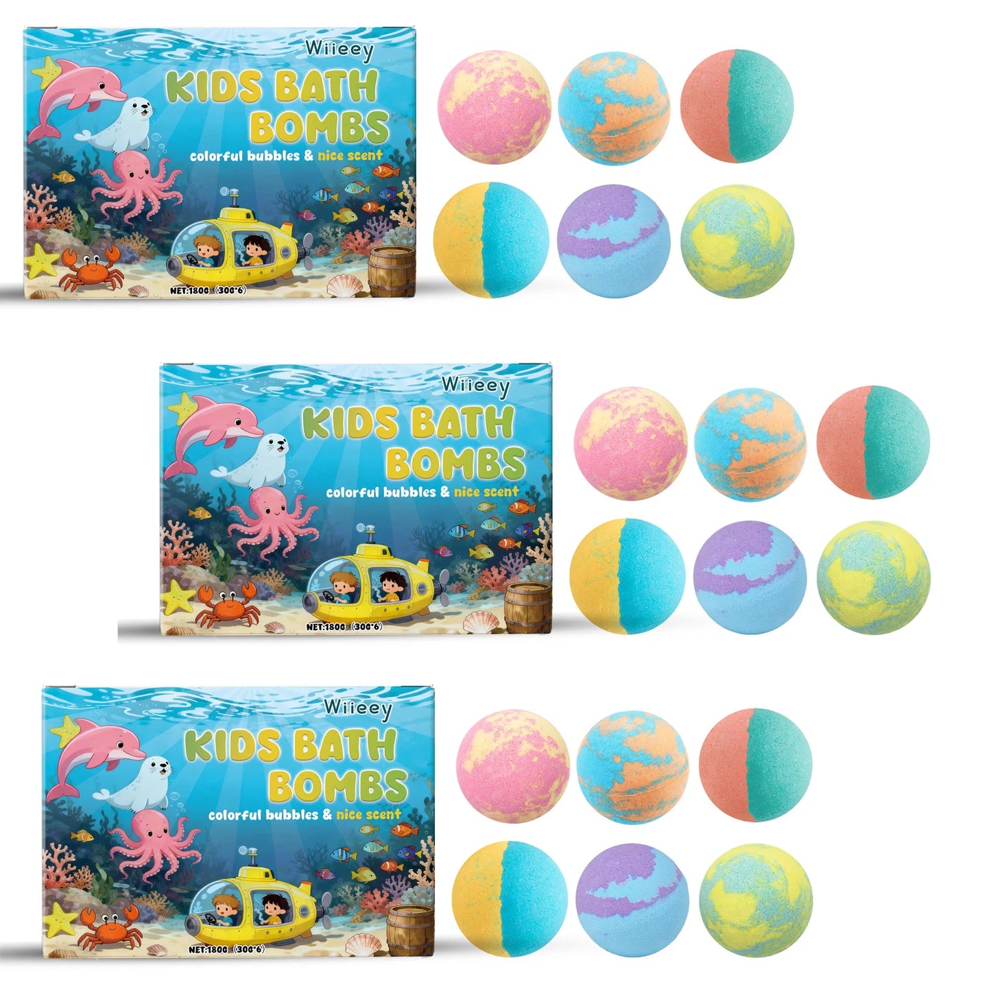 Kids Bath Bombs – Gentle Cleansing, Moisturizing & Relaxing Bubble Bath Balls