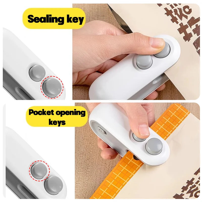 2-in-1 Rechargeable Mini Bag Sealer with Cutter & Magnet