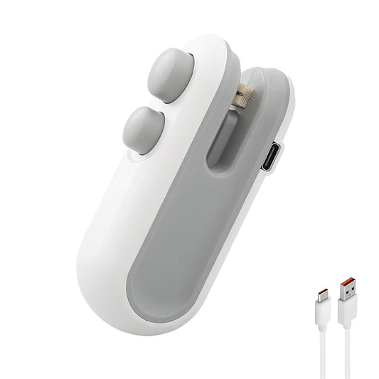 2-in-1 Rechargeable Mini Bag Sealer with Cutter & Magnet