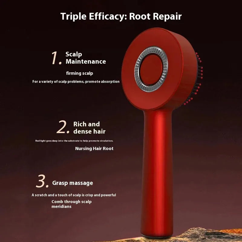 Electric Red Light Scalp Massage Comb Hair Growth Brush with Vibration Therapy Oil Applicator for Anti Hair Loss and Scalp Care