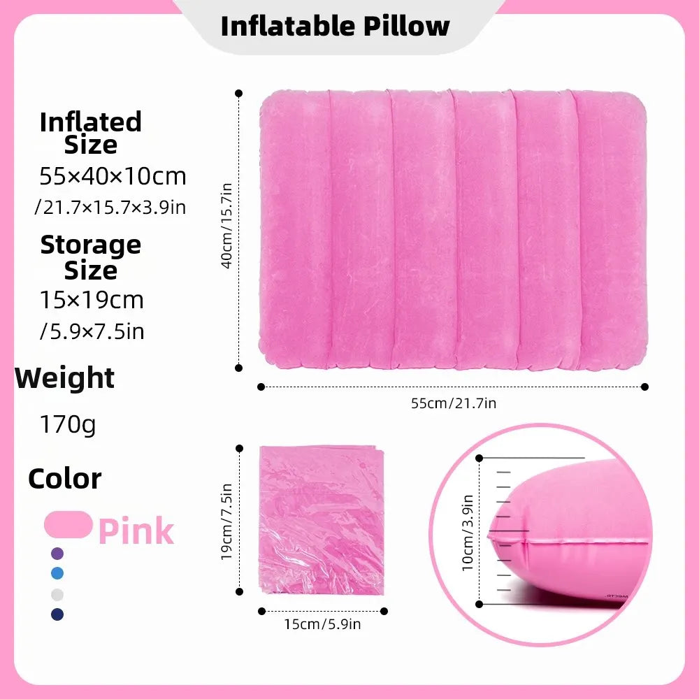 Inflatable Triangular Travel Pillow – Neck, Back & Leg Support Cushion