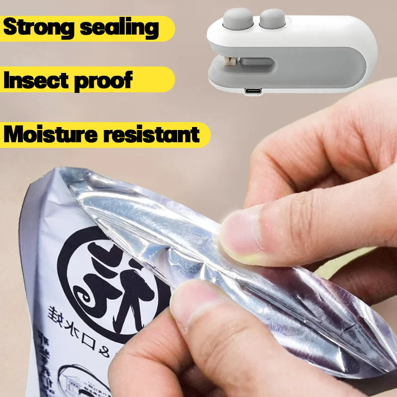 2-in-1 Rechargeable Mini Bag Sealer with Cutter & Magnet