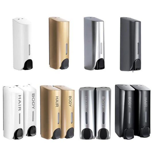 350ml Wall-Mounted Shampoo & Soap Dispenser with Clear Window