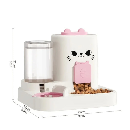 2-in-1 Pet Feeding Bowl with Automatic Water Dispenser – For Cats & Dogs