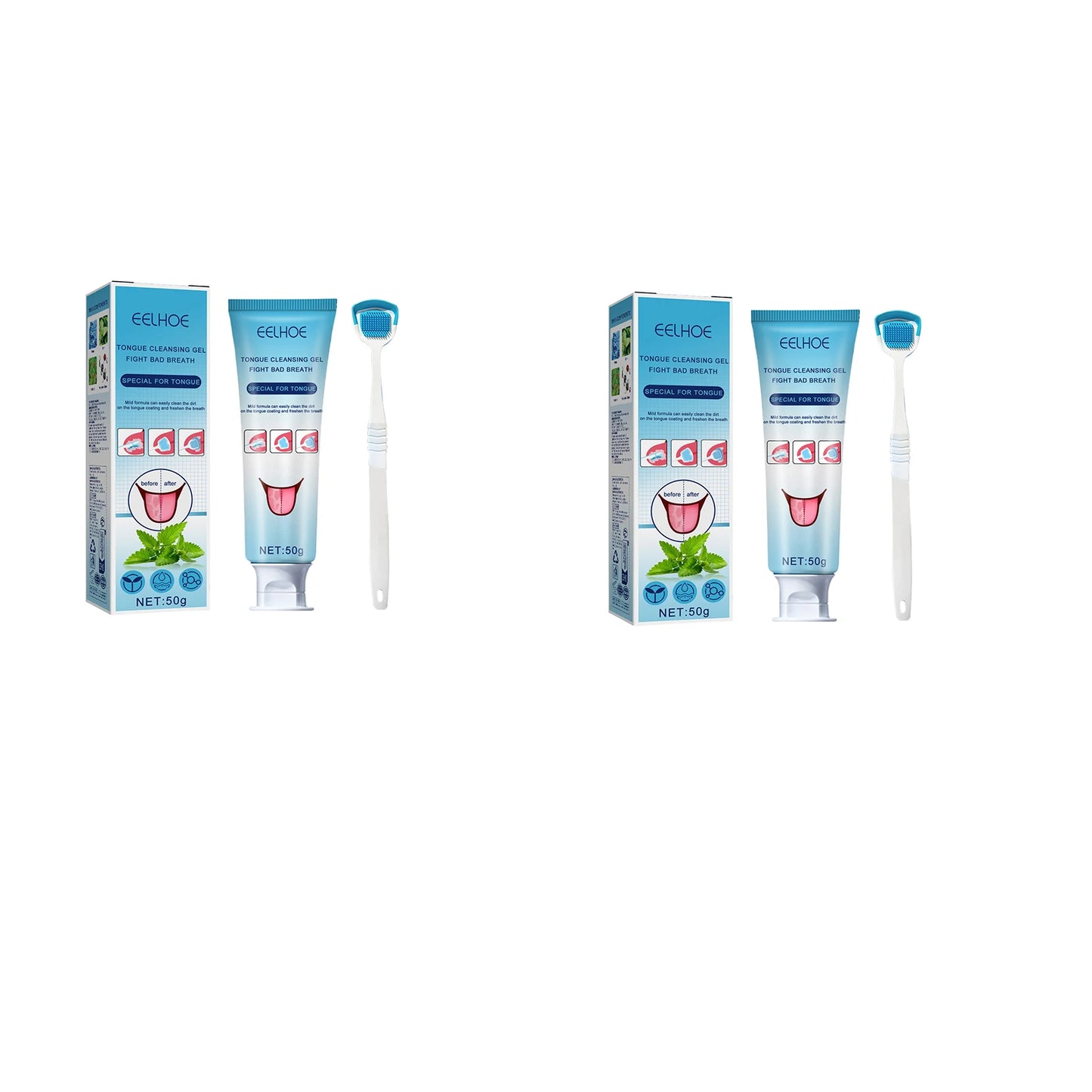 Tongue Cleaning Gel with Brush – Fresh Breath Oral Care Kit