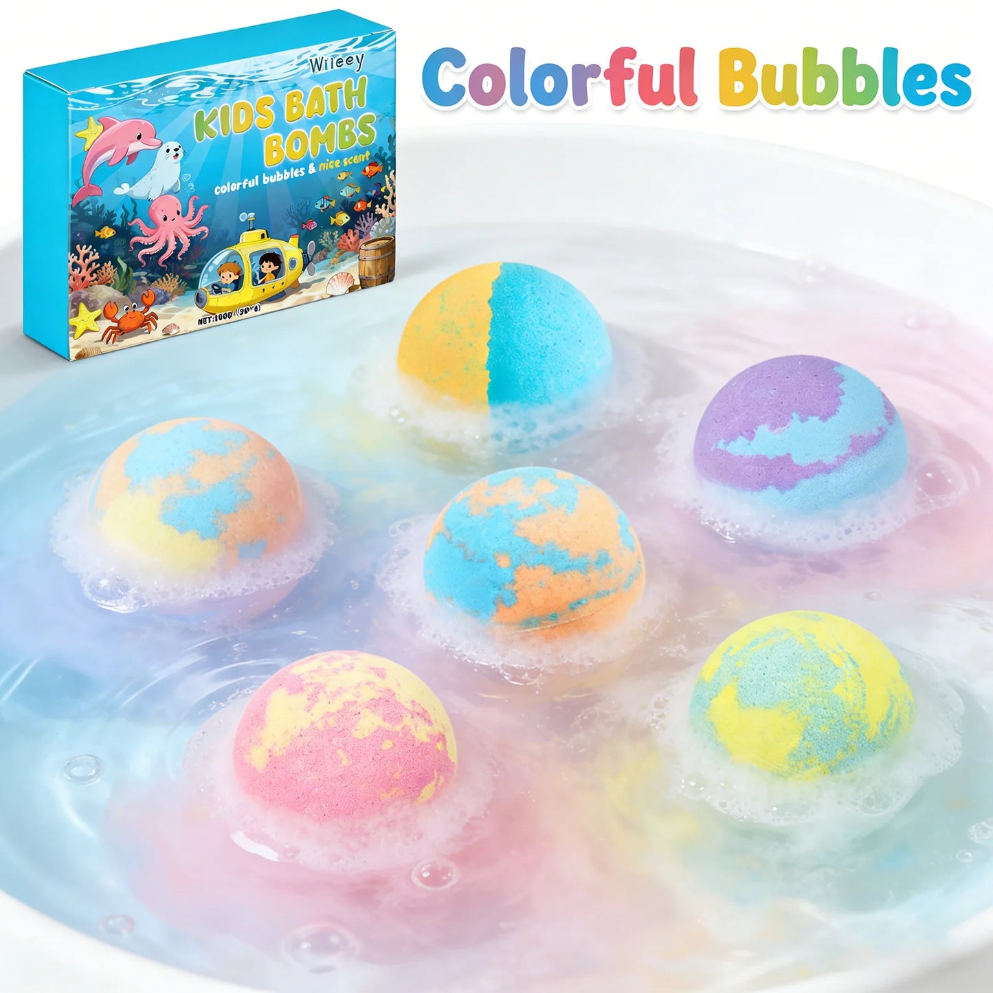 Kids Bath Bombs – Gentle Cleansing, Moisturizing & Relaxing Bubble Bath Balls