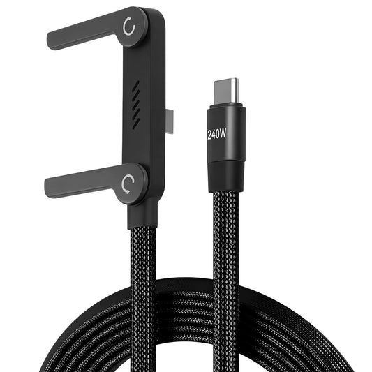 2-in-1 Type-C Fast Charging Cable with Foldable Phone Holder – 240W PD