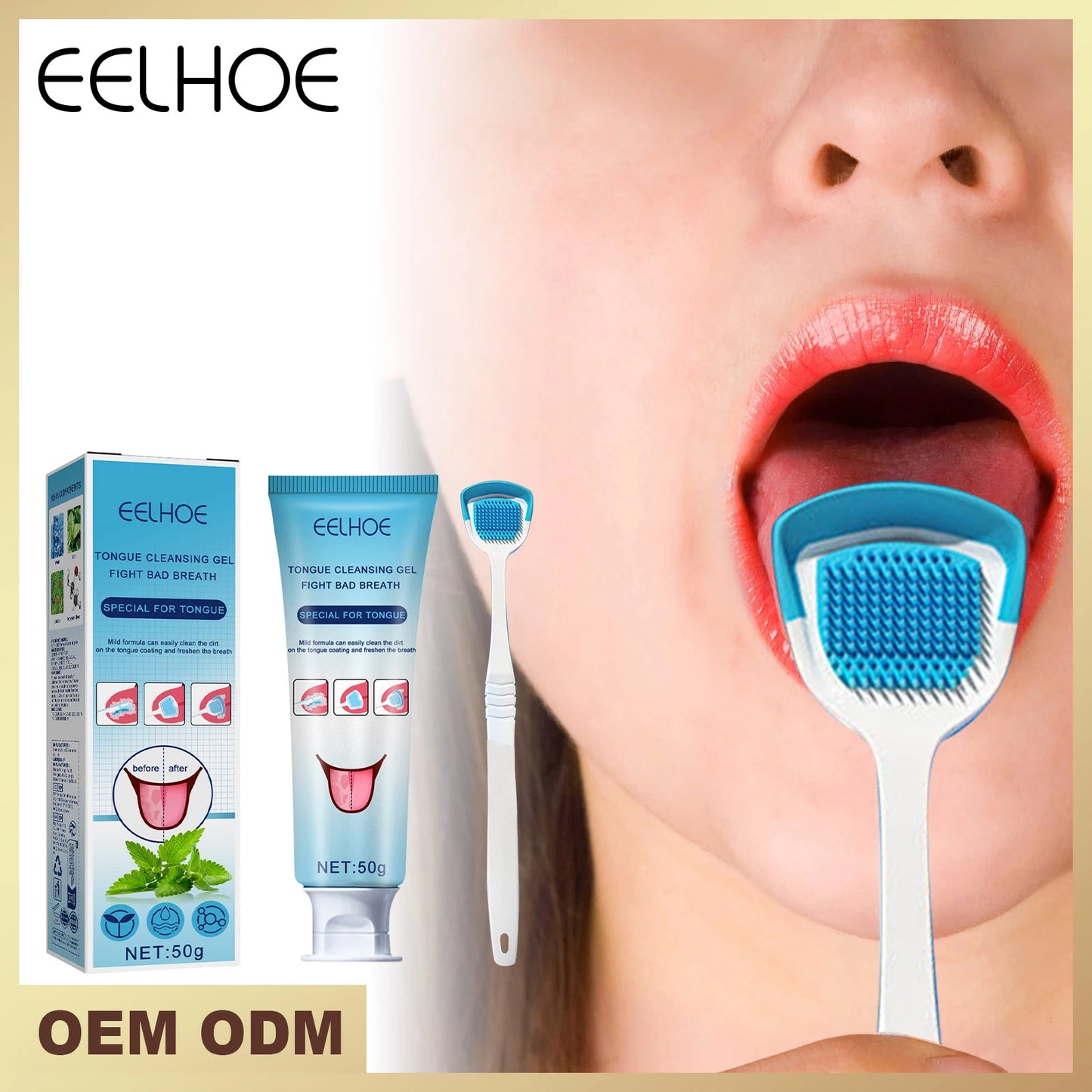 Tongue Cleaning Gel with Brush – Fresh Breath Oral Care Kit