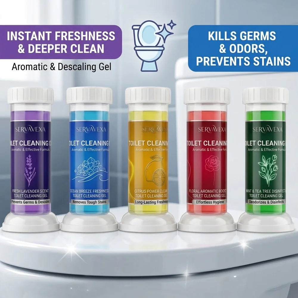 5Pcs Toilet Cleaning Gel Kit – Aromatic Deodorizer & Stain Remover