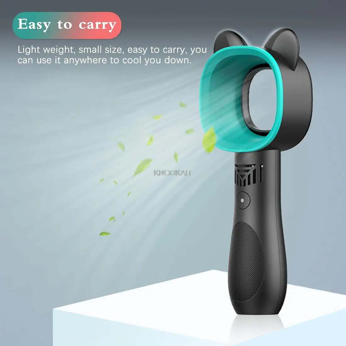 Cute Cat USB Rechargeable Mini Leafless Fan – 3-Speed Portable Cooler