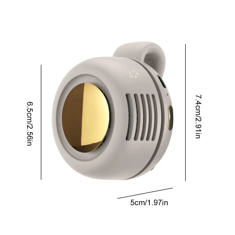 Portable Silent Bladeless Clip-On Mini Fan – USB Rechargeable 3-Speed Cooling Fan