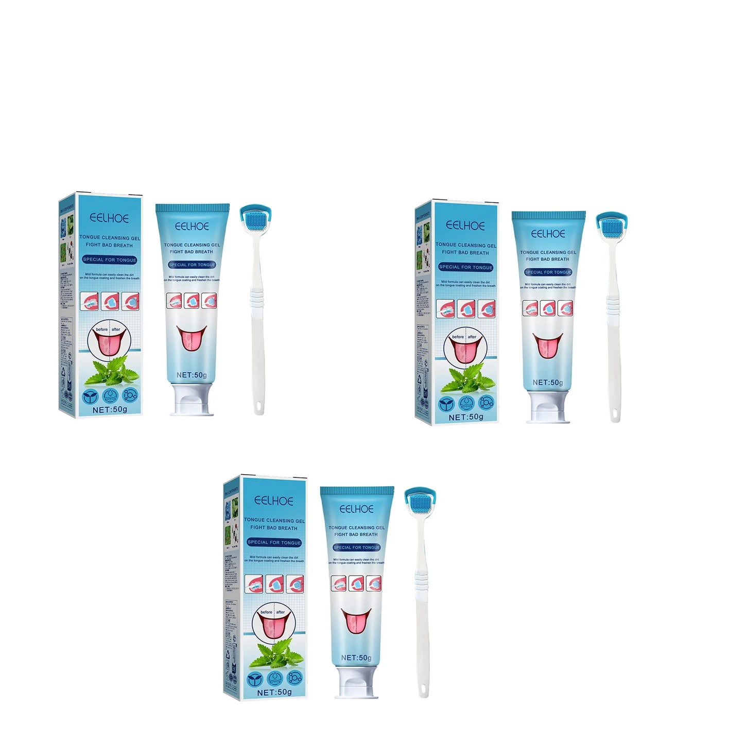 Tongue Cleaning Gel with Brush – Fresh Breath Oral Care Kit