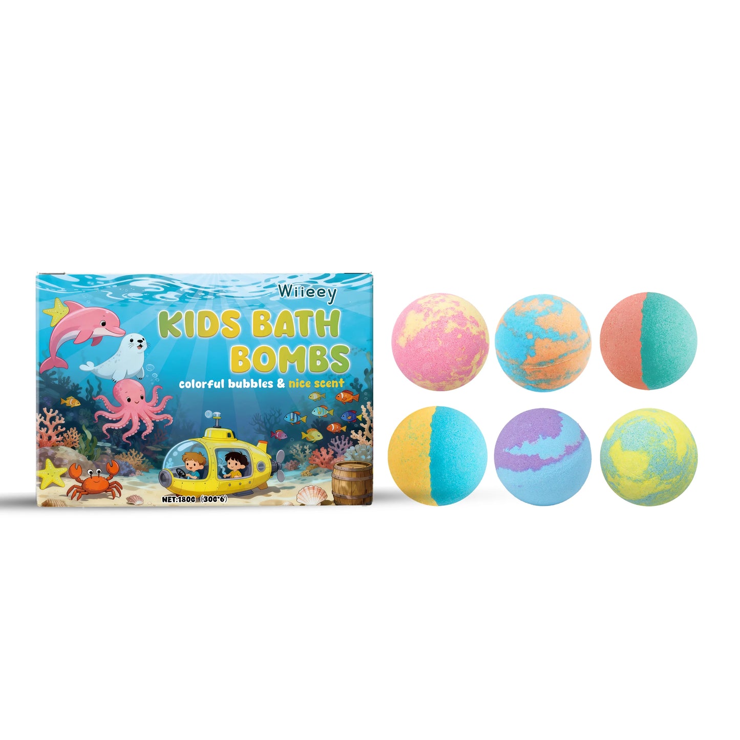 Kids Bath Bombs – Gentle Cleansing, Moisturizing & Relaxing Bubble Bath Balls