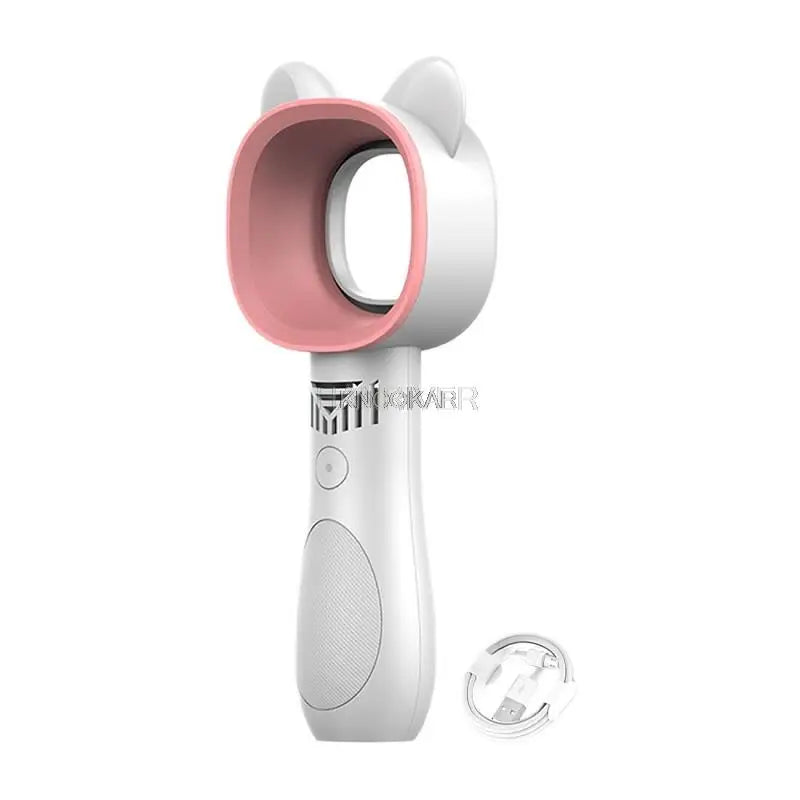Cute Cat USB Rechargeable Mini Leafless Fan – 3-Speed Portable Cooler