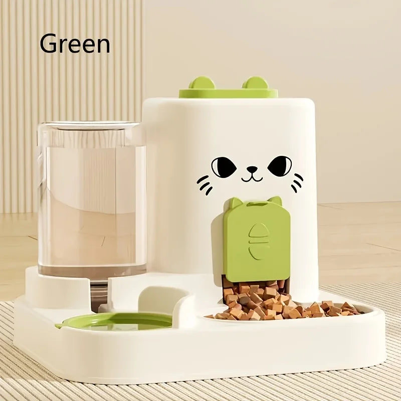 2-in-1 Pet Feeding Bowl with Automatic Water Dispenser – For Cats & Dogs