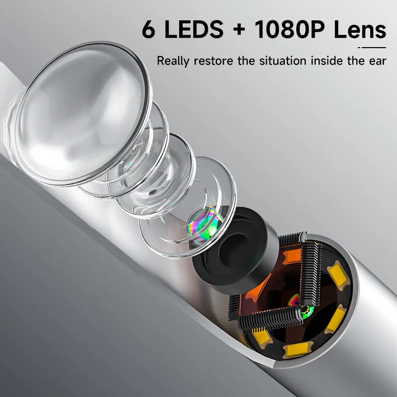Ear Cleaner Camera 4.2mm HD1080P Digital Ear Cleaning Endoscope WiFi Visual Ear Pick Video Ear Spoon 6LEDs Ear Wax Removal Tool