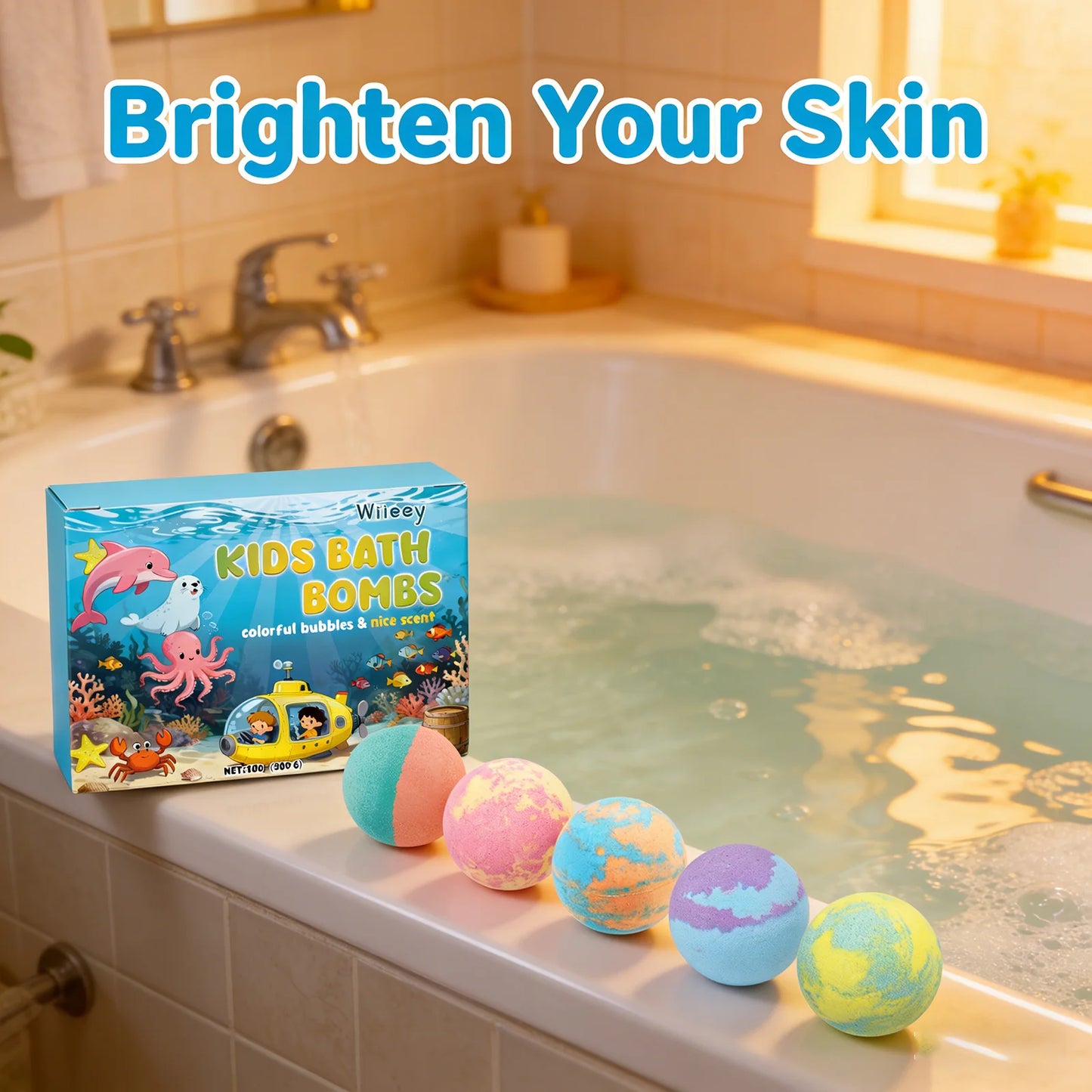 Kids Bath Bombs – Gentle Cleansing, Moisturizing & Relaxing Bubble Bath Balls