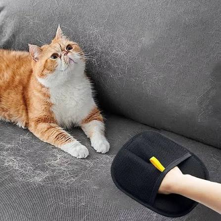 Reusable Double-Sided Pet Hair Removal Grooming Gloves
